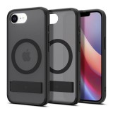 Spigen Apple iPhone 16e ultra hybrid s műanyag telefonvédő (ütésállóság, légpárnás keret, kitámasztó, magsafe) fekete