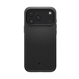 Spigen Apple iPhone 17 Pro enzo aramid telefonvédő (magsafe, karbon minta) fekete