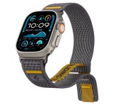 SPIGEN ATHLEX pótszíj (egyedi méret, nagy, nylon, tépőzáras, légáteresztő, SPORT) SÖTÉTSZÜRKE Apple Watch Series 5 44mm, Watch Series 4 44mm, Watch Series 3 42mm