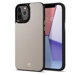 Spigen Ciel Cyrill Leather Brick - iPhone 12 Pro Max bőrtok - kavicsszürke