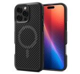 SPIGEN CORE ARMOR MAG szilikon telefonvédő (ütésállóság, kameravédő, csíkos, MagSafe) FEKETE Apple iPhone 16 Pro