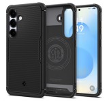 SPIGEN CORE ARMOR MAG szilikon telefonvédő (ütésállóság, kameravédő, érdes felület, MagSafe) FEKETE Samsung Galaxy S25 (SM-S931)
