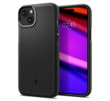 SPIGEN CORE ARMOR szilikon telefonvédő (közepesen ütésálló, kamera védelem, csíkos minta) FEKETE Apple iPhone 15