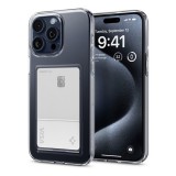 Spigen Crystal Slot Apple iPhone 15 Pro tok kártyatartóval, Crystal Clear, átlátszó
