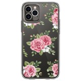Spigen CYRILL Cecile Apple iPhone 12/12 Pro tok Pink Floral - átlátszó virágos (ACS01828) (ACS01828) - Telefontok