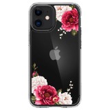 Spigen CYRILL Cecile Apple iPhone 12 mini tok Red Floral - átlátszó virágos (ACS01780) (ACS01780) - Telefontok