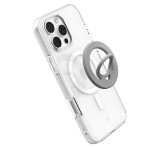 SPIGEN DUAL POP tartógyűrű (szilikon, mágneses, telefon tartó, kitámasztó, MagSafe) SÖTÉTSZÜRKE