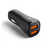 SPIGEN ESSENTIAL autós töltő 2 USB aljzat (30W, PD gyorstöltő 3.0) FEKETE