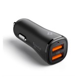 Spigen essential autós töltő 2 usb aljzat (30w, pd gyorstöltő 3.0) fekete