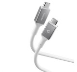 SPIGEN ESSENTIAL EB10020CC adatkábel (Type-C - Type-C, 100W, PD gyorstöltő, 200cm) FEHÉR