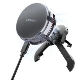 SPIGEN ESSENTIAL EV25MFAQ Qi2.2 PELTIER MAGNETIC MAGSAFE autós szellőzőre szerelhető vezeték nélküli töltő fekete