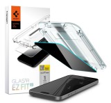 SPIGEN EZ FIT képernyővédő üveg (2.5D, karcálló, betekintés elleni védelem, 0.2mm, 9H) ÁTLÁTSZÓ Apple iPhone 15
