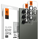 Spigen Ez Fit Optik Samsung Galaxy S23 Ultra Tempered kamera védő üveg - Fekete (2db) (AGL05950)