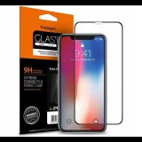SPIGEN FC képernyővédő üveg (2.5D, ujjlenyomatmentes, extra karcálló, 9H, ultravékony, 0.3mm, színkiemelés) FEKETE [Apple iPhone 11] (064GL25233) - Kijelzővédő fólia