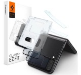 SPIGEN FC képernyővédő üveg 2db (2.5D, ujjlenyomatmentes, extra karcálló, 9H, ultravékony, 0.3mm, színkiemelés) FEKETE Samsung Galaxy Z Flip4 5G (SM-F721)