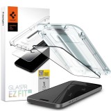 Spigen Glas.tR EZ Fit HD Apple iPhone 15 Edzett üveg kijelzővédő - Fekete (AGL06908)