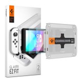 Spigen Glas.tR EZ Fit Nintendo Switch OLED tempered kijelzővédő fólia felhelyező kerettel (2db)