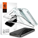 Spigen Glas.TR FC iPhone 15 Pro Max 6.7" "EZ FIT" 2 db edzett üveg fekete keretes AGL06873