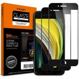Spigen GLAS.tR Slim Full Cover Apple iPhone SE (2020)/8/7 kijelzővédő fekete kerettel, 2db (AGL01315) (AGL01315) - Kijelzővédő fólia