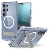 Spigen Hybrid S (MagFit) Samsung Galaxy S25 Ultra átlátszó tok fehér gyűrűvel (ACS08963) (ACS08963)