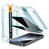 Spigen iPhone 15 Pro Max Screen Protector EZ FIT GLAS.tR Privacy Transparency (2 Pack) AGL06874