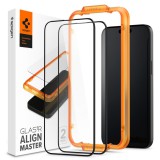 Spigen iPhone 15 Screen Protector AlignMaster GLAS.tR FC Black (2 Pack) AGL06906