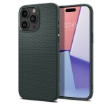 SPIGEN LIQUID AIR szilikon telefonvédő (közepesen ütésálló, légpárnás sarok, rombusz minta) SÖTÉTZÖLD Apple iPhone 15 Pro Max