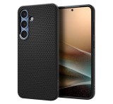 SPIGEN LIQUID AIR szilikon telefonvédő (ütésállóság, légpárnás sarok, rombusz) FEKETE Samsung Galaxy S25 (SM-S931)