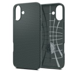 SPIGEN LIQUID AIR szilikon telefonvédő (ütésállóság, légpárnás sarok, rombusz) SÖTÉTZÖLD Apple iPhone 16