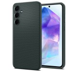 SPIGEN LIQUID AIR szilikon telefonvédő (ütésállóság, légpárnás sarok, rombusz) SÖTÉTZÖLD Galaxy A55 5G