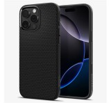 SPIGEN LIQUID AIR T szilikon telefonvédő (ütésállóság, légpárnás sarok, rombusz, MagSafe) FEKETE Apple iPhone 16 Pro