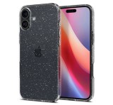 SPIGEN LIQUID CRYSTAL GLITTER szilikon telefonvédő (ütésállóság, légpárnás sarok, csillámporos) ÁTLÁTSZÓ Apple iPhone 16 Plus