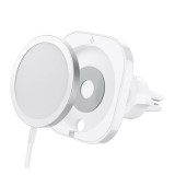 Spigen MagFit mágneses autós tartó MagSafe töltő kompatibilis, szellőzőrácsba, fehér