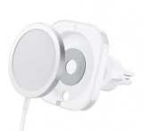 Spigen MagFit mágneses autós tartó MagSafe töltő kompatibilis, szellőzőrácsba, fehér ACP03163 Spigen 57920