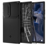 SPIGEN OPTIK ARMOR műanyag telefonvédő (szilikon keret, kamera védelem) FEKETE Samsung Galaxy S23 Ultra (SM-S918)