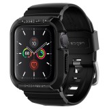 Spigen Rugged Armor PRO - Apple Watch 4/5/6/7/SE (40/41mm) extrém védőkeret szíjjal - fekete