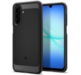 SPIGEN RUGGED ARMOR szilikon telefonvédő (ütésállóság, légpárnás sarok, karbon minta) FEKETE Samsung Galaxy A17 5G (SM-A176)