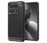 SPIGEN RUGGED ARMOR szilikon telefonvédő (ütésállóság, légpárnás sarok, karbon minta) FEKETE Xiaomi 14T