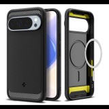 Spigen RUGGED ARMOR szilikon telefonvédő (ütésállóság, légpárnás sarok, karbon minta, MagSafe) FEKETE Google Pixel 10 Pro XL (ACS09721) (ACS09721)