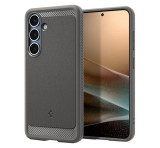 SPIGEN RUGGED ARMOR szilikon telefonvédő (ütésállóság, légpárnás sarok, karbon minta, MagSafe) VILÁGOSSZÜRKE Samsung Galaxy S25 (SM-S931)