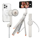 Spigen s581w szelfibot (univerzális, tripod állvány, állítható, bluetooth távkioldó, magsafe, 27.8-168.5cm) bézs amp09535