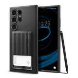 Spigen Samsung Galaxy S24 Ultra (SM-S928) liquid slot szilikon tok (ütésállóság, légpárnás sarok, kártyatartó) fekete