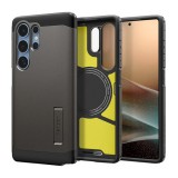 Spigen Samsung Galaxy S25 Ultra (SM-S938) tough armor mag műanyag védő (ütésálló, kitámasztó, magsafe) sötétszürke