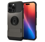 SPIGEN SLIM ARMOR MAG szilikon telefonvédő (műanyag hátlap, ütésállóság, légpárnás sarok, MagSafe) SÖTÉTSZÜRKE Apple iPhone 16 Pro Max