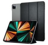 SPIGEN SMART FOLD tok álló, bőr hatású (aktív FLIP, oldalra nyíló, TRIFOLD, asztali tartó) FEKETE Apple IPAD Air 13 (2024)
