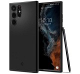 SPIGEN THIN FIT műanyag telefonvédő (matt, ultravékony, kamera védelem) FEKETE Samsung Galaxy S22 Ultra 5G (SM-S908)