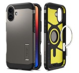 SPIGEN TOUGH ARMOR MAG műanyag telefonvédő (ütésállóság, MagSafe) SÖTÉTSZÜRKE Apple iPhone 16