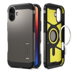SPIGEN TOUGH ARMOR MAG műanyag telefonvédő (ütésállóság, MagSafe) SÖTÉTSZÜRKE Apple iPhone 16 Plus