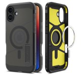SPIGEN TOUGH ARMOR MAG műanyag telefonvédő (ütésállóság, matt, MagSafe,kitámasztó) FEKETE Apple iPhone 16 5G