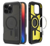SPIGEN TOUGH ARMOR MAG műanyag telefonvédő (ütésállóság, matt, MagSafe, kitámasztó) FEKETE Apple iPhone 16 Pro 5G